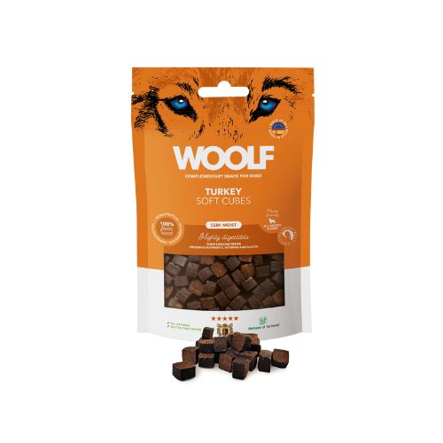 Woolf Cubes Snack Semihúmedo de Pavo 100g