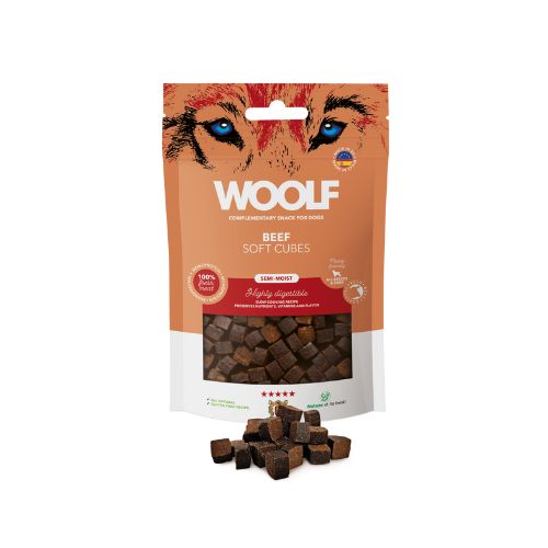 Woolf Cubes Snack Semihúmedo de Ternera 100g