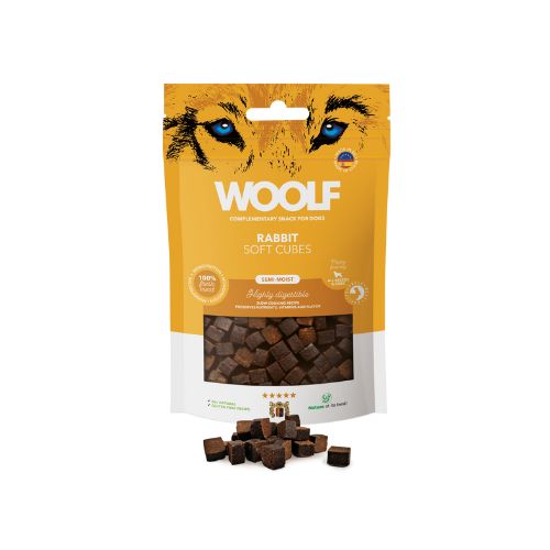 Woolf Cubes Snack Semihúmedo de Conejo 100g