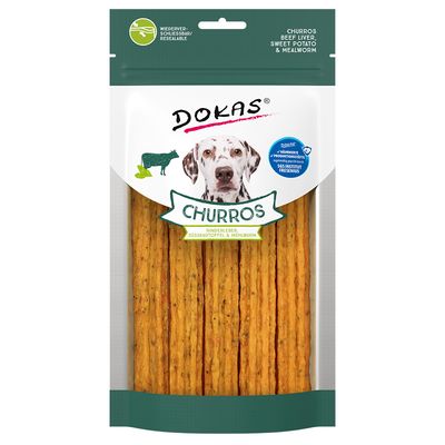 Churros de hígado de vacuno, boniato y harina de gusano 150g