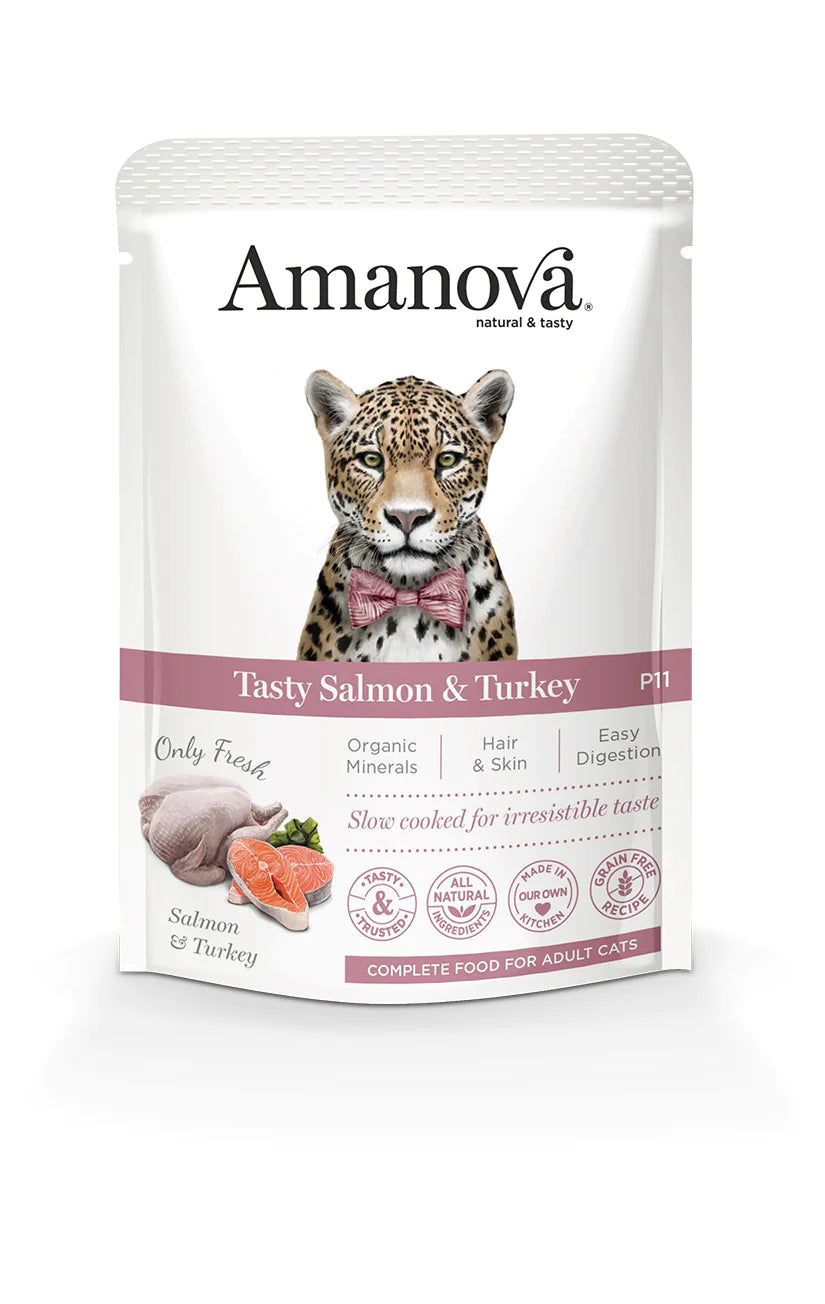 Amanova Pouch Cat Sterilised Salmon & Turkey 100g