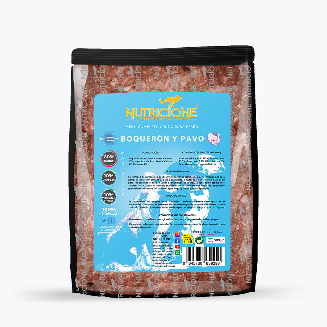 Nutricione Menú de Boquerón y Pavo 500g