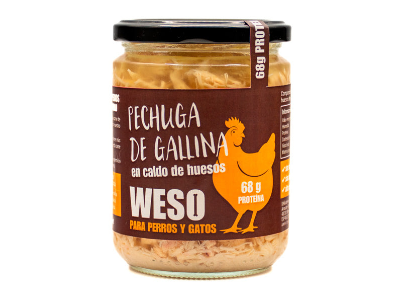 Pechuga de gallina en caldo de huesos 400g