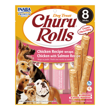 Cargar imagen en el visor de la galería, Churu Rolls DOG Receta de Pollo y Salmón 8x12g
